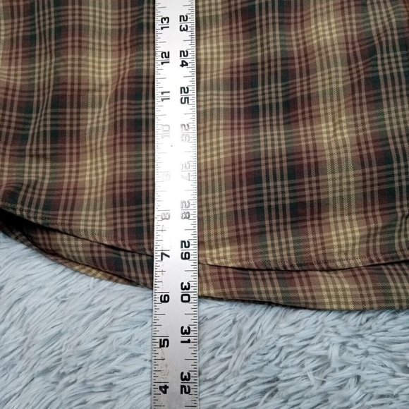 Cutter & Buck Mens Shirt Button Up Brown XL Plaid Long Sleeve Pocket Collar - Picture 8 of 12
